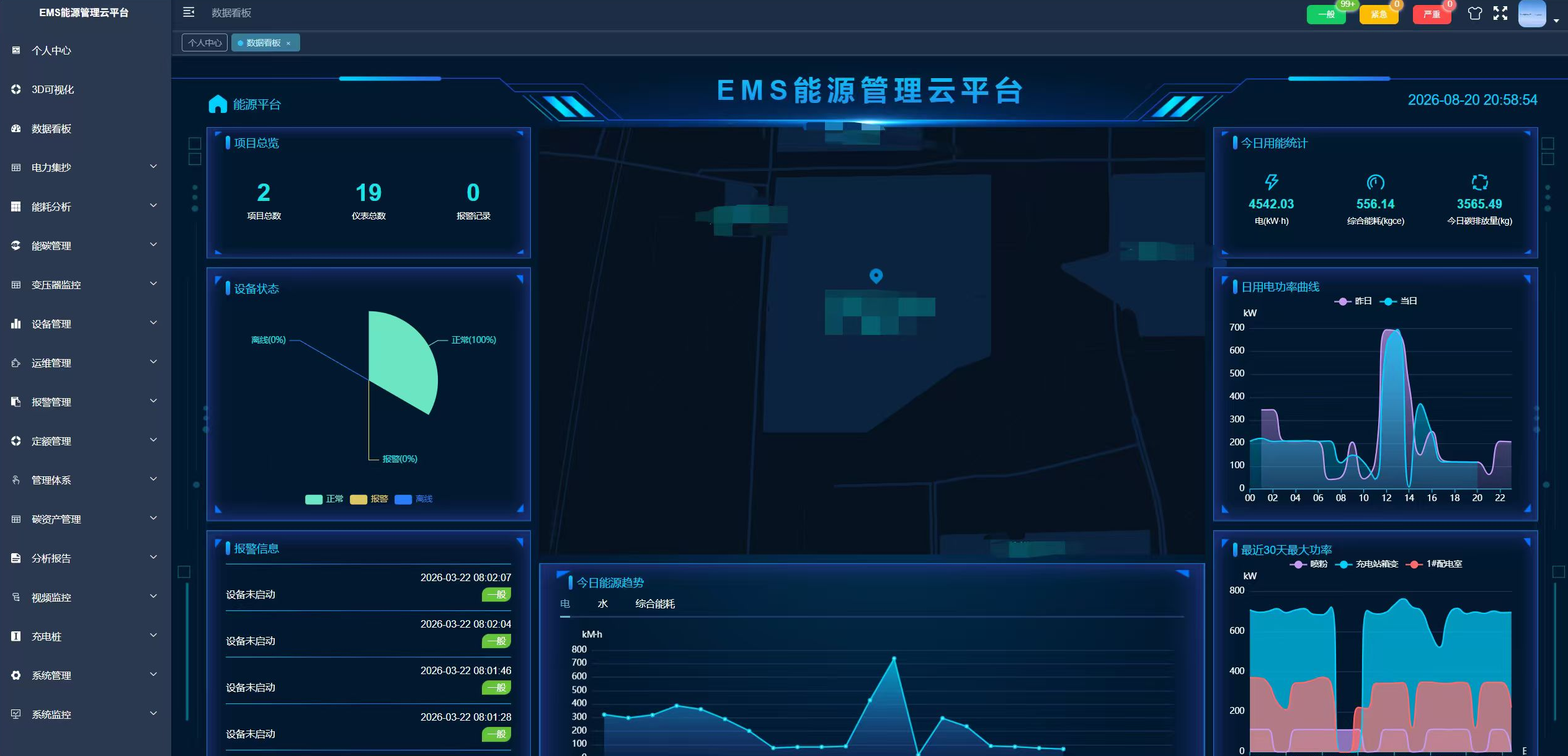 EMS 能源管理平台网站界面